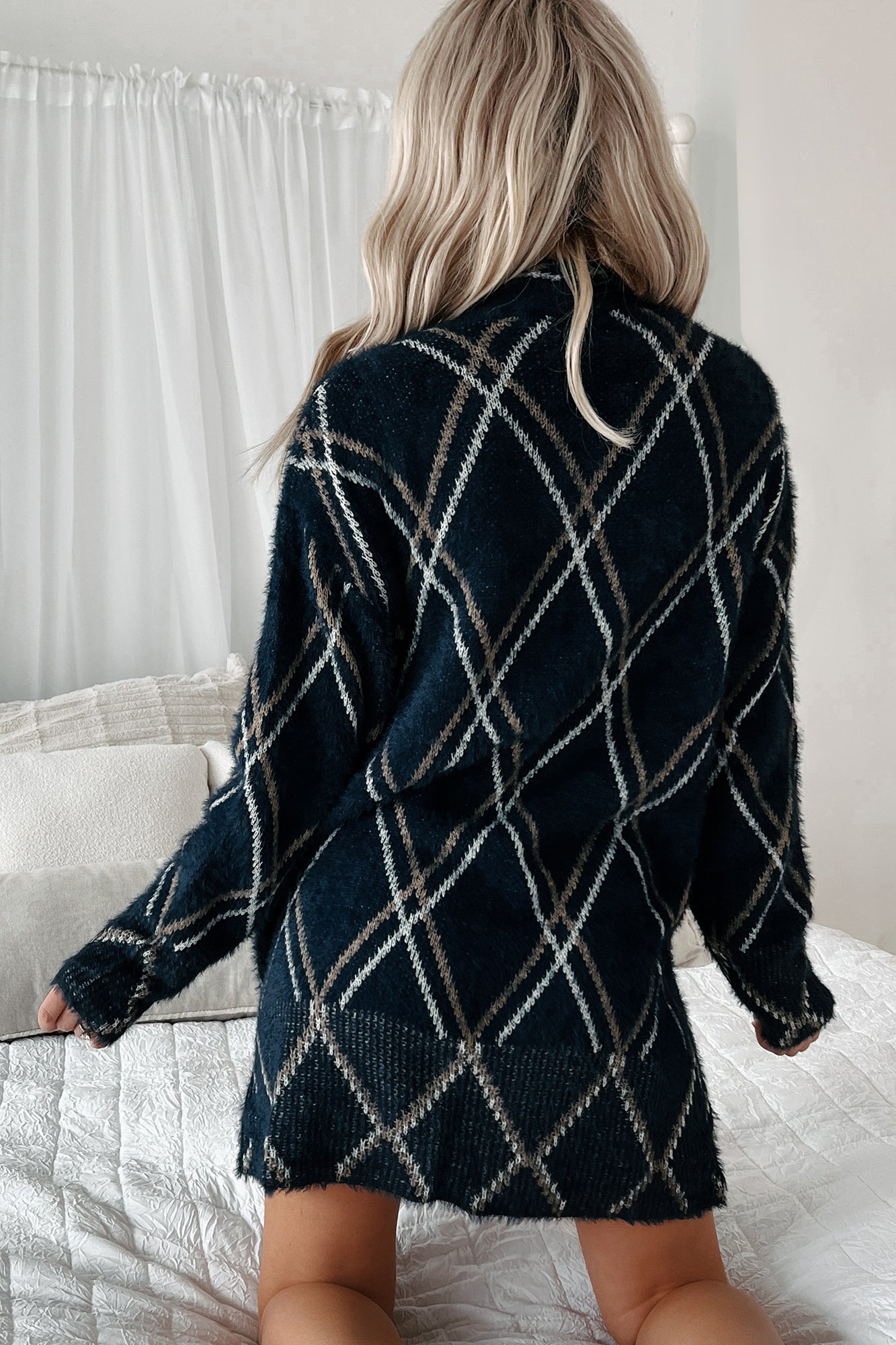 Path To Self-Discovery Fuzzy Cardigan (Navy)