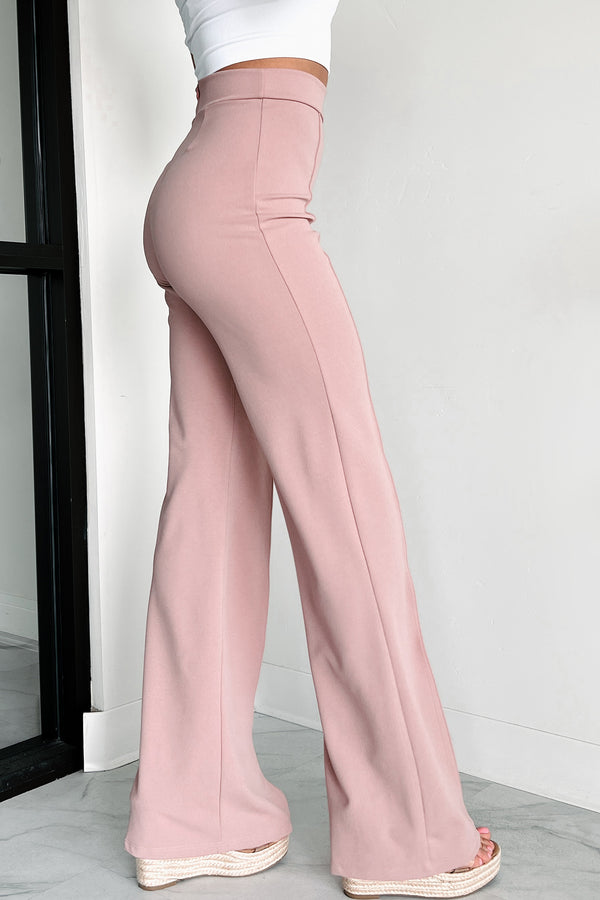 Work Talk High Waist Dress Pant (Dusty Pink) - NanaMacs