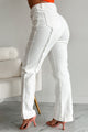 Controversial Views Frayed Flare Jeans (White) - NanaMacs