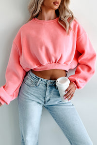 Nial Crewneck Crop Sweatshirt (Pink) - NanaMacs