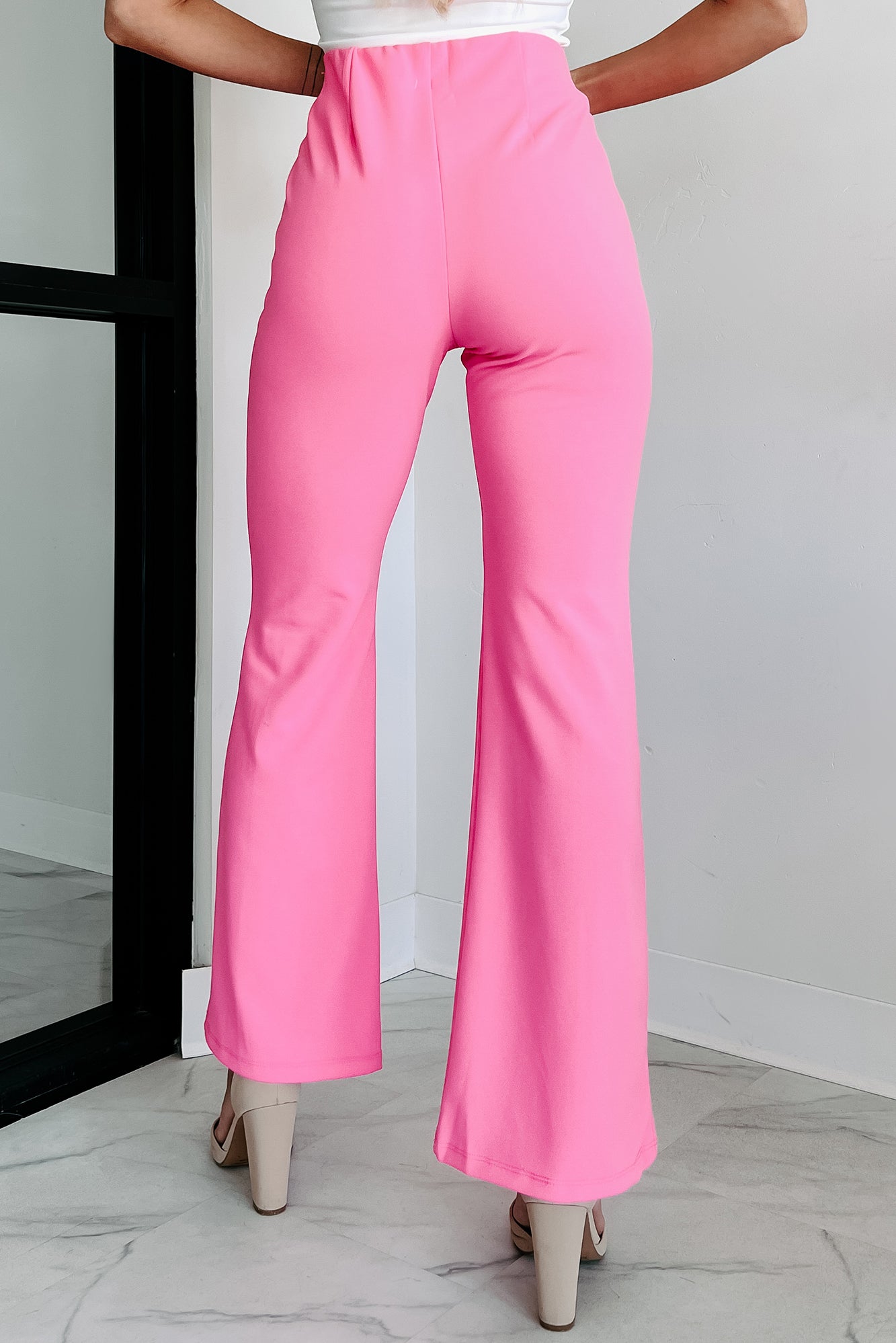 Style Stance High Waist Flare Pants (Hot Pink) - NanaMacs