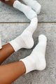 Wandering Feet Solid Quarter Socks (White) - NanaMacs