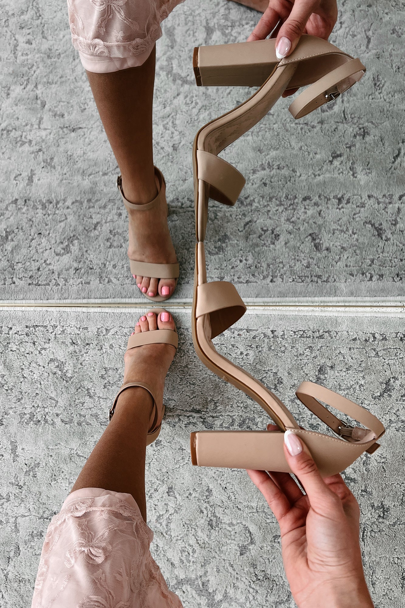 Women s Dig in Your Heels Ankle Strap Heels in Taupe Size 7.5