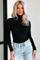 Beautiful Basic Turtleneck Bodysuit (Black) - Ships by 10/17