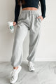 Gloomy Days Drawstring Waist Joggers (Heather Gray) - NanaMacs