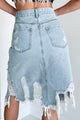 Fierce By Birth Distressed Denim Skirt (Medium Denim) - NanaMacs