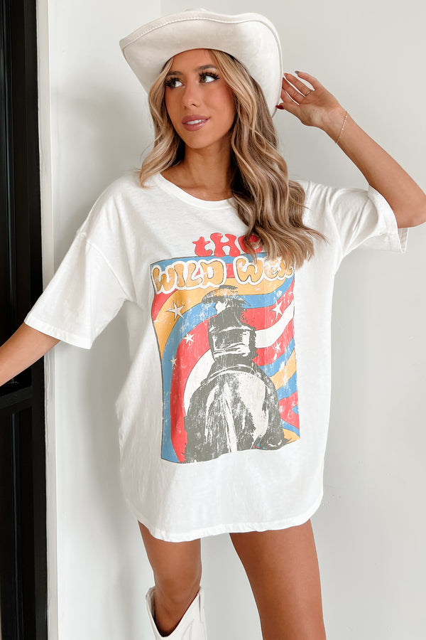 "The Wild West" Oversized Graphic Tee (Ivory) - NanaMacs