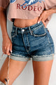 Bale Tummy Control Judy Blue Frayed Hem Shorts (Dark) - NanaMacs