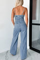 Savvy Style Denim Sweetheart Jumpsuit (Medium Wash) - NanaMacs