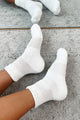 Wandering Feet Solid Quarter Socks (White) - NanaMacs