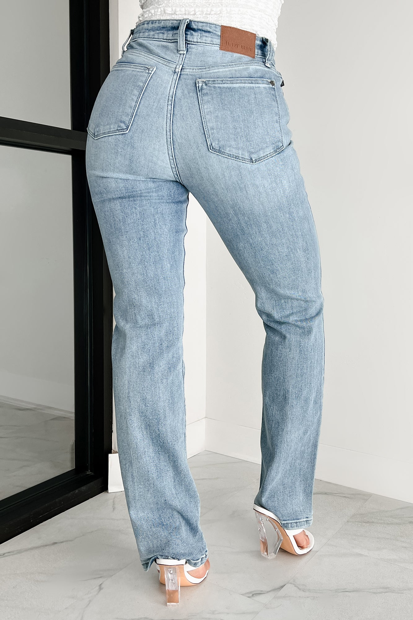 Kaitlyn High Rise Straight Leg Judy Blue Jeans (Medium) - NanaMacs