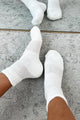 Wandering Feet Solid Quarter Socks (White) - NanaMacs