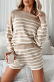 Maybe Tomorrow Striped Sweater Knit Set (Taupe/Cream) - NanaMacs