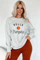 Welcoming Fall "Hello Pumpkin" Crewneck Sweater (Grey) - NanaMacs