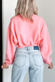 Nial Crewneck Crop Sweatshirt (Pink) - NanaMacs