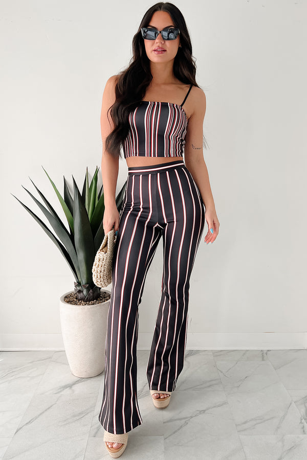 The Whole Shebang Striped Two Piece Set (Black) - NanaMacs