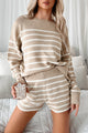 Maybe Tomorrow Striped Sweater Knit Set (Taupe/Cream)