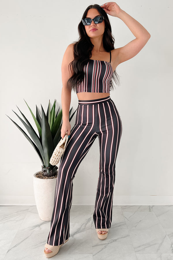 The Whole Shebang Striped Two Piece Set (Black) - NanaMacs