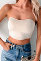 Highlight Of The Night Seamless Padded Bandeau Top (Almond) - NanaMacs