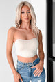 Highlight Of The Night Seamless Padded Bandeau Top (Almond) - NanaMacs