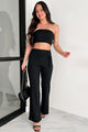 Be Here Now Two Piece Tube Top & Pants Set (Black) - NanaMacs