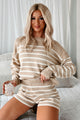 Maybe Tomorrow Striped Sweater Knit Set (Taupe/Cream)