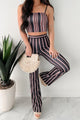 The Whole Shebang Striped Two Piece Set (Black) - NanaMacs