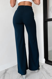 Work Talk High Waist Dress Pant (Navy) - NanaMacs