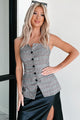 Elite Class Strapless Plaid Top (Multi) - NanaMacs