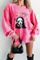 "You Hang Up First" Corded Graphic Crewneck (Bubblegum) - Print On Demand - NanaMacs