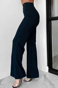 Work Talk High Waist Dress Pant (Navy) - NanaMacs