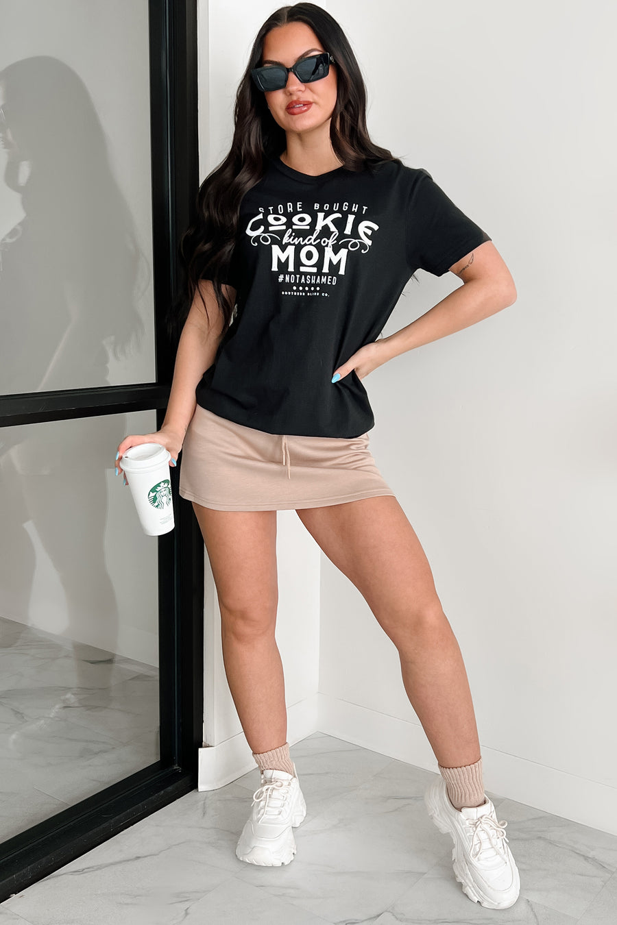 "Store Bought Cookie Kind Of Mom" Graphic T-Shirt (Black) - NanaMacs