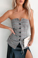 Elite Class Strapless Plaid Top (Multi) - NanaMacs