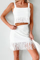 Spin Me Around Fringe Two-Piece Set (White) - NanaMacs