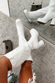 My Only Addiction Patent Leather Platform Boots (White) - NanaMacs