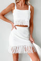 Spin Me Around Fringe Two-Piece Set (White) - NanaMacs