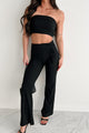 Be Here Now Two Piece Tube Top & Pants Set (Black) - NanaMacs