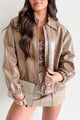 Always Opinionated Patent Leather Jacket (Brown) - NanaMacs