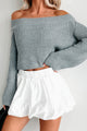 Something To Remember Off The Shoulder Sweater (Heather Grey) - NanaMacs