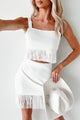 Spin Me Around Fringe Two-Piece Set (White) - NanaMacs