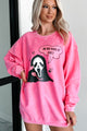 "You Hang Up First" Corded Graphic Crewneck (Bubblegum) - Print On Demand - NanaMacs