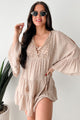 Chasing Waves Linen Cover Up Dress (Taupe)