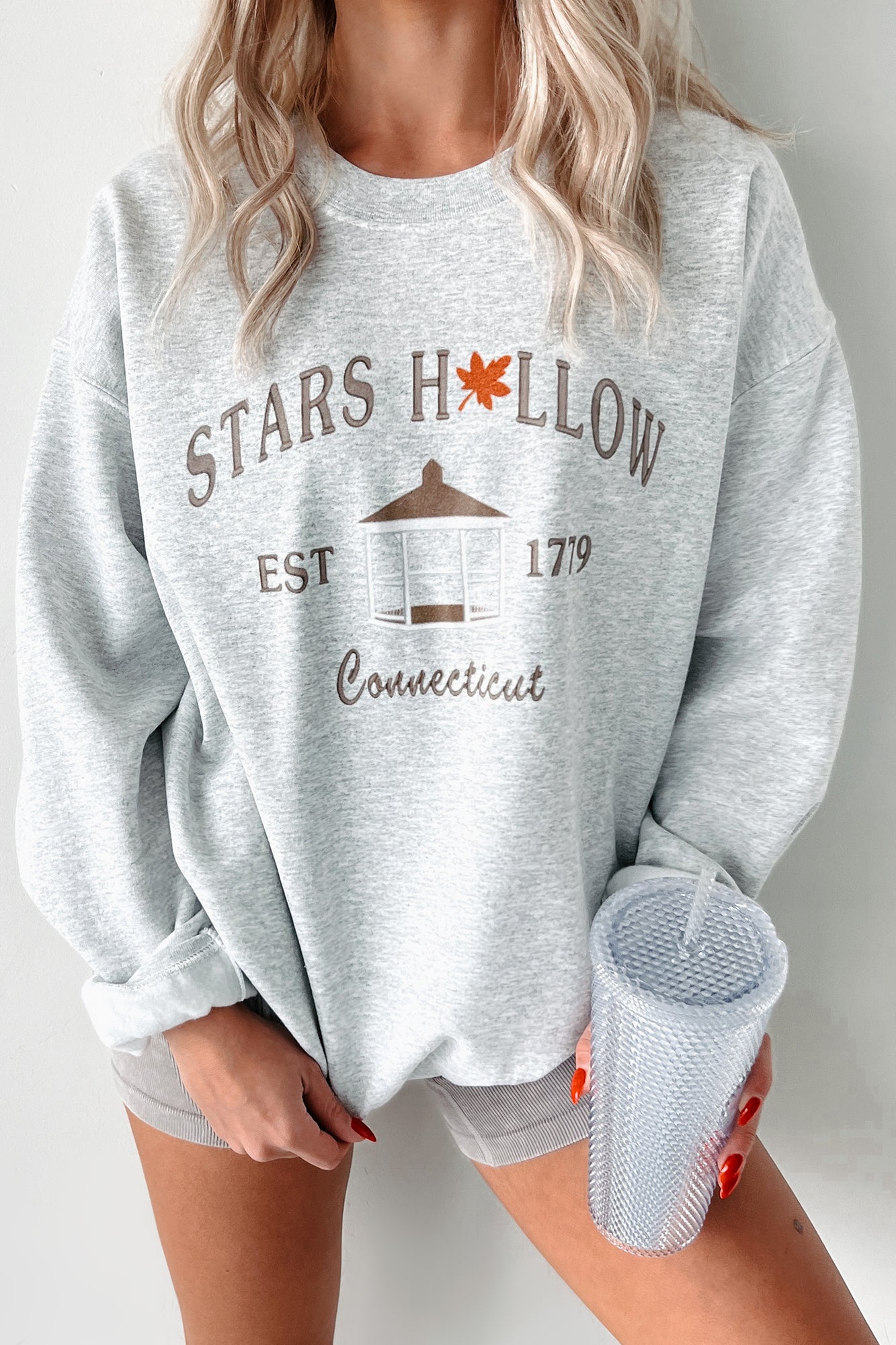 "Stars Hollow" Graphic Sweatshirt (Sporty Grey) - NanaMacs