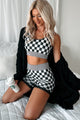 Unlocked Potential Checkered Two-Piece Shorts Set (Black) - NanaMacs