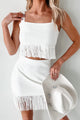 Spin Me Around Fringe Two-Piece Set (White) - NanaMacs