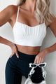 Layla Shirred Bralette Top (White) - NanaMacs