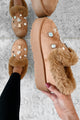 Missoula Faux Fur Trim Platform Bootie With Charms (Tan) - NanaMacs