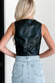 Ria Sleeveless Pleather Vest (Black) - NanaMacs