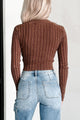 Pursuit Of Fall Zip-Up Sweater Top (Brown) - NanaMacs