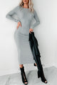 Womanly Confidence Rib Knit Open Back Dress (Heather Grey)